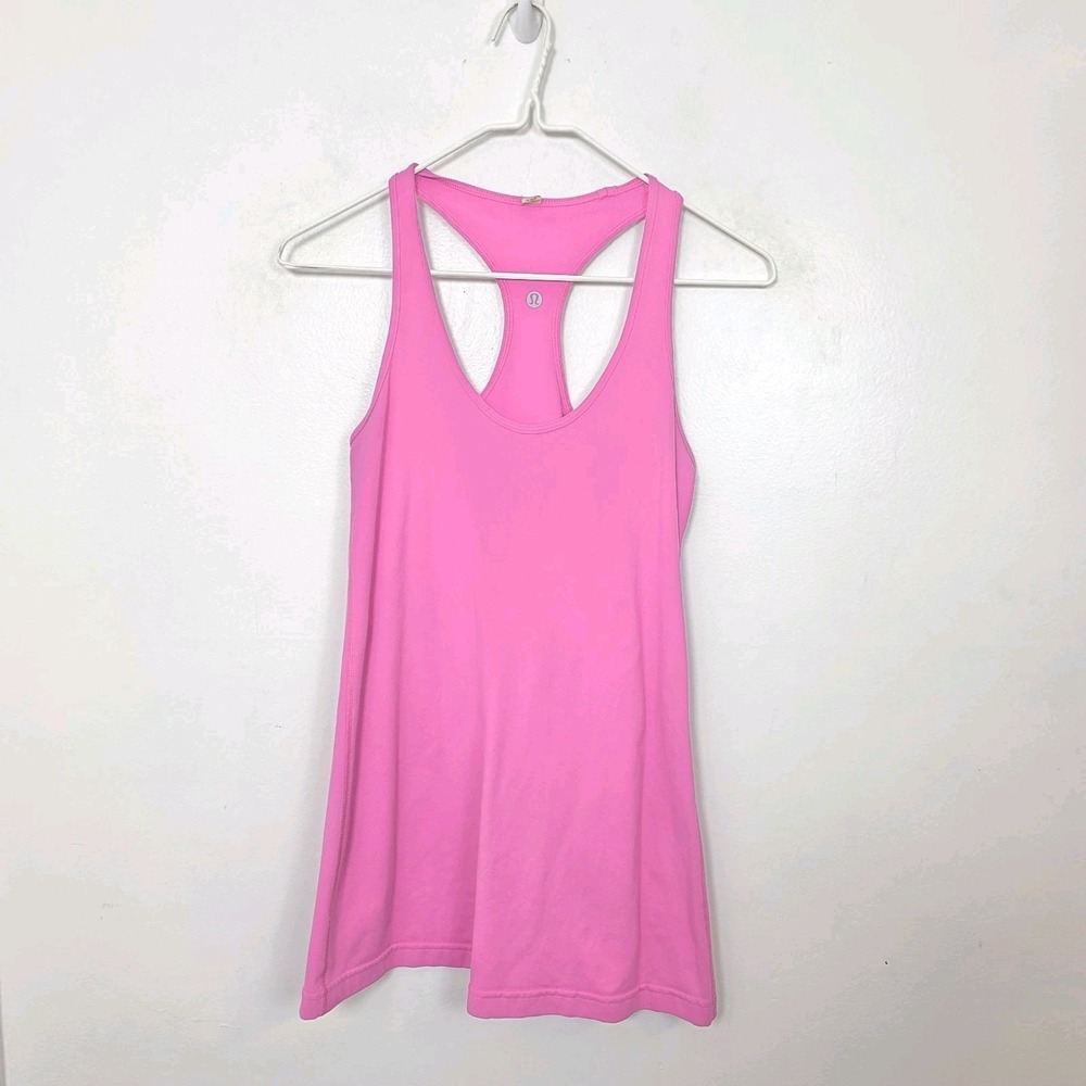 Lululemon Pink Racerback Sporty Stretchy Athletic‎ Fitness Tank Top Size 8